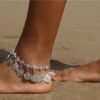 N4053O Chaine cheville Inde tribal métal argenté pour femme - Bijoux de pieds en ligne Ninanina