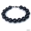 N4066h Bracelet perle noire homme Agate Acier inoxydable - Bijoux Bracelets en ligne Ninanina