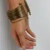 N4070a Bracelet Manchette femme multi rangs métal bronze - Bijoux bracelets femmes en ligne Ninanina