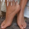N4079 Chaine de Pieds Minimaliste Femme en Maille Fantaisie Plaqué Or – Bijou Artisanal Fait Main en France - Bijoux de pied en ligne Ninanina