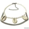 N4137a Bracelet au bras coquillage cauri rocaille blanche femme - Bijoux Bracelets en ligne Ninanina