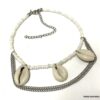 N4137c Bracelet au bras coquillage cauri rocaille blanche femme - Bijoux Bracelets en ligne Ninanina