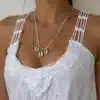 N4143a Collier cauri coquillage femme chaine acier inoxydable - Bijoux colliers femmes en ligne Ninanina