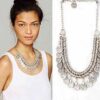 N4215a Collier Plastron ethnique breloques pièces argenté - Bijoux Colliers ethniques en ligne Ninanina