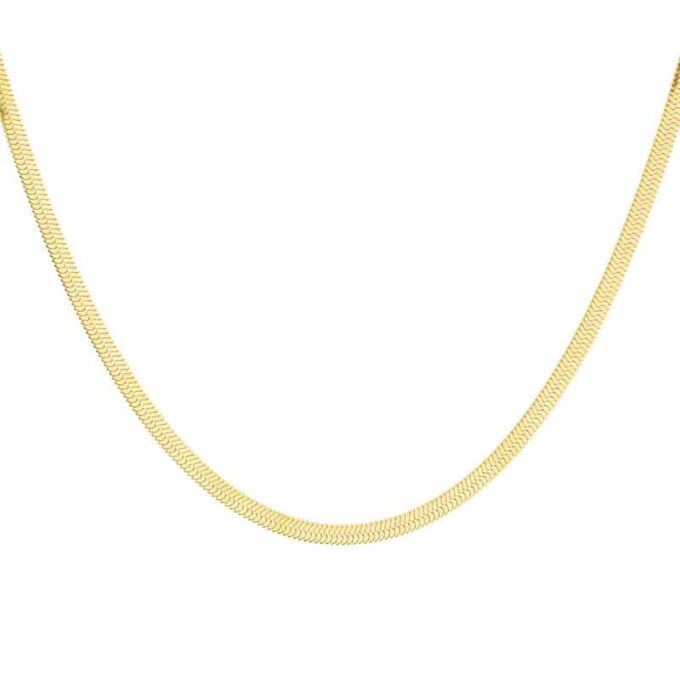 N4217a Collier maille serpent plaqué or acier femme - Bijoux Chaines Femmes en ligne Ninanina