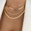 N4217e Collier maille serpent plaqué or acier femme - Bijoux Chaines Femmes en ligne Ninanina