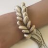 N4239c Bracelet coquillage grain de café cordon réglable - Bijoux Bracelets en ligne Ninanina