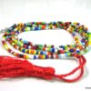 N4254c bracelet wrap rocaille multicolore pompon rouge
