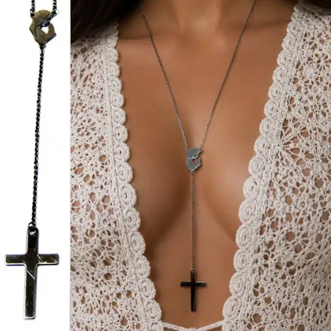 N4275 Collier long - chapelet femme Acier inoxydable argenté - Bijouxcolliers femmes en ligne Ninanina