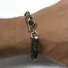 N4278c Bracelet homme maille serpent torsadée plaqué Argent - Bijoux bracelets hommes en ligne Ninanina