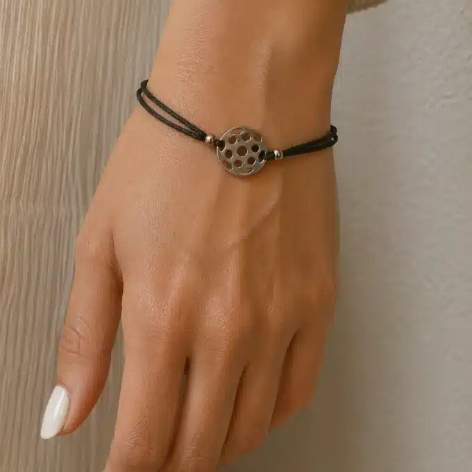 N4290 Bracelet femme cordon Fleur Acier inoxydable réglable - Bijoux bracelets femmes en ligne Ninanina