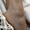 N4322b Chaine de cheville en argent 925 massif maille boule femme - Bijoux de pied en ligne Ninanina