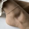 N4322d Chaine de cheville en argent 925 massif maille boule femme - Bijoux de pied en ligne Ninanina
