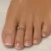 N4327 Bague orteil Argent 925 massif motif vagues - Bijoux de pieds femmes en ligne Ninanina