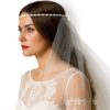 N4337b Headband mariage perles ovales en nacre blanche et Argent 925 - Accessoires bijoux de tete en ligne Ninanina