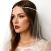 N4337c Headband mariage perles ovales en nacre blanche et Argent 925 - Accessoires bijoux de tete en ligne Ninanina