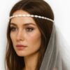 N4337e Headband mariage perles ovales en nacre blanche et Argent 925 - Accessoires bijoux de tete en ligne Ninanina