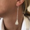 N4344a boucles d'oreilles pendantes goutte filigranées plaqué argent - Bijoux Boucles d'oreilles en ligne Ninanina