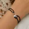 N4360b Bracelet infini argent prenom personnalisé Argent 925 massif - Bijoux bracelets mixtes en ligne Ninanina