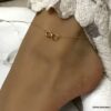 N4375 Chaine de cheville signe infini Plaqué Or pour femme - Bijoux Chaines en ligne Ninanina