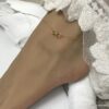 N4375b Chaine de cheville signe infini Plaqué Or pour femme - Bijoux Chaines en ligne Ninanina