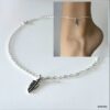 Bijou de pied femme : chaîne de cheville fine avec plume en argent 925 massif - Élégance et fabrication française