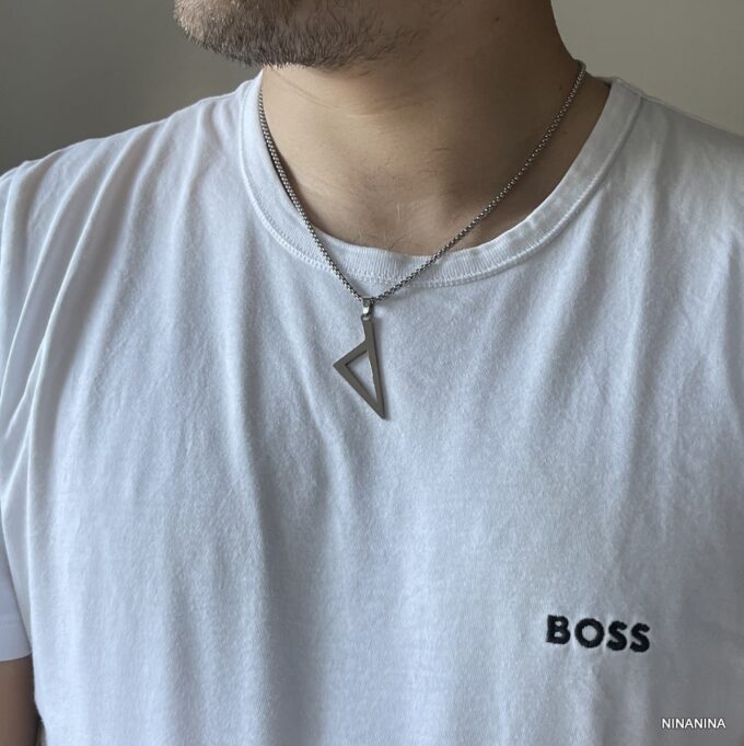 N4397a Pendentif Corse Triangle Collier Homme Acier inox - Bijoux Colliers Pendentifs en ligne Ninanina