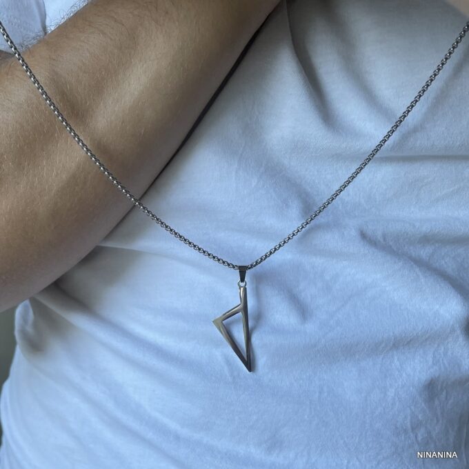 N4397c Pendentif Corse Triangle Collier Homme Acier inox - Bijoux Colliers Pendentifs en ligne Ninanina