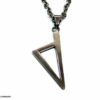 N4399d Collier long homme artisanal – Pendentif triangle stylisé Corse en acier inoxydable - Bijoux Colliers en ligne Ninanina