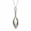 N4411c Collier sautoir pendentif goutte Argent 925 massif martelé - Bijoux colliers femmes en ligne Ninanina
