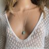 N4412a Collier Goutte D Eau Pendentif Howlite Turquoise Argent - Bijoux Colliers Femmes en ligne Ninanina