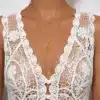 N4417c Collier femme pendentif main de fatma acier inoxydable doré - Bijoux colliers femmes en ligne Ninanina