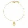 N4421a Chaine de cheville femme pendentif main de fatma acier doré - Bijoux de pieds femmes en ligne Ninanina