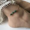 N4425 Chaine de cheville Plaqué Or turquoise verte naturelle femme - Bijoux de pied en ligne Ninanina