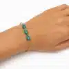 N4426b Bracelet fin Plaqué Or Et Turquoises naturelles femme - Bijoux bracelets femmes en ligne Ninanina
