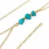 N4428a Chaine de pied Plaqué Or femme Turquoise naturelle - Bijoux de piedsfemmes en ligne Ninanina