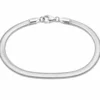 N4431c Bracelet Argent maille serpent plate pour homme - Bijoux colliers hommes en ligne Ninanina
