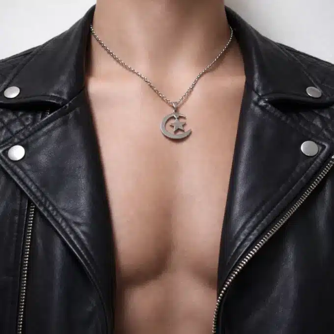N4434G Collier Algerien – Pendentif Drapeau Algérie Acier inox – Bijoux Colliers Pendentifs en ligne Ninanina