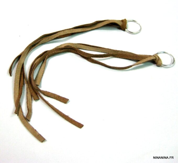 N4443b boucles créoles argent massif et daim