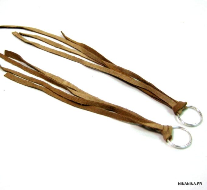 N4443c boucles créoles argent massif et daim