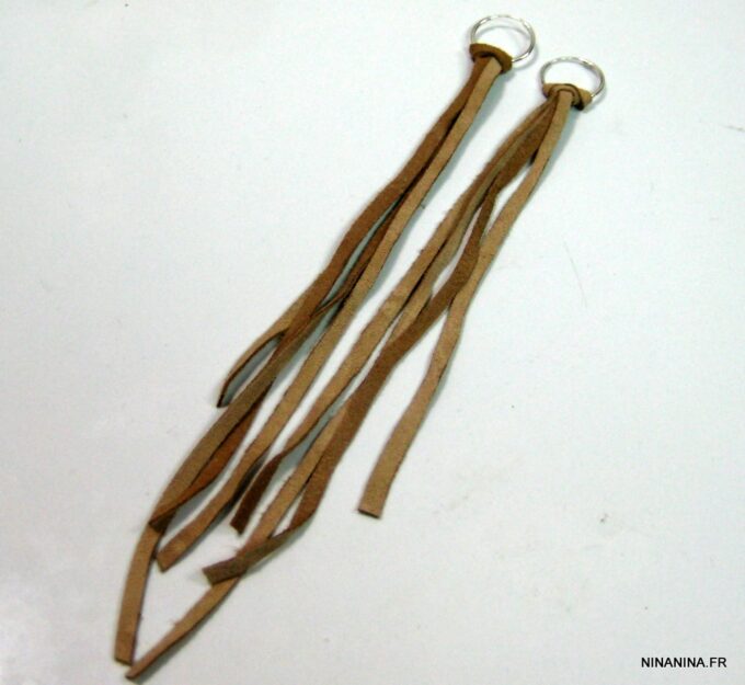 N4443i boucles créoles argent massif et daim