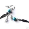N4444e Boucles D'oreilles Turquoise véritable plume argent 925 - Bijoux Boucles d'oreilles en ligne Ninanina