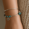 N4449X Bracelet Argent Et Turquoise Femme perles rondes fait main – Bijoux Bracelets femmes en ligne Ninanina