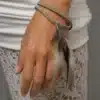 N4460a Bracelet plumes naturelles femme Argent 925 style boheme Bijoux bracelets femmes en ligne Ninanina