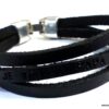 N4472 Bracelet homme cuir 3 rangs personnalisé je t aime papa