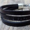 N4472 Bracelet homme cuir personnalisé je t'aime papa - Bijoux Bracelets en ligne Ninanina