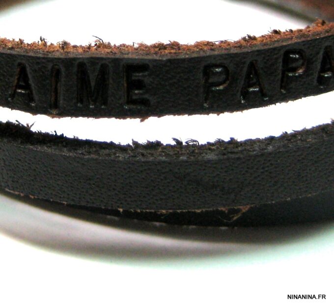 N4472a bracelet cuir JE T'AIME PAPA