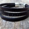 N4472i Bracelet homme cuir personnalisé je t'aime papa - Bijoux Bracelets en ligne Ninanina