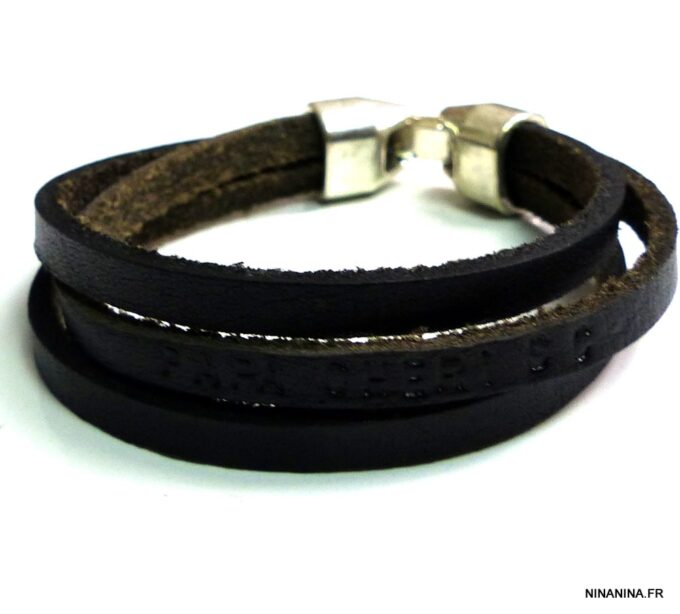 N4472tera bracelet cuir personnalisé JE T AIME PAPA