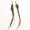 N4476 Boucles d'oreilles plume femme perle turquoise naturelle - Bijoux d'oreille femmes en ligne ninanina